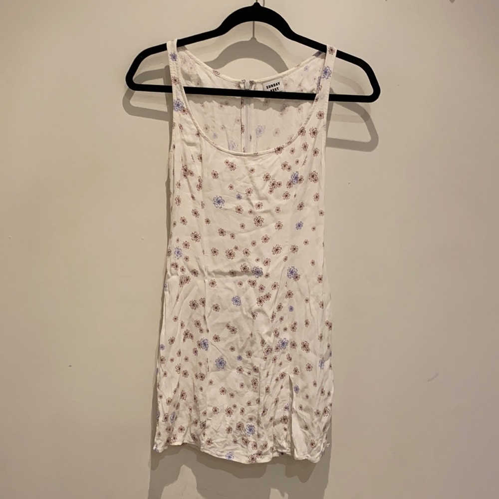 White Floral Aritzia Sundress, S